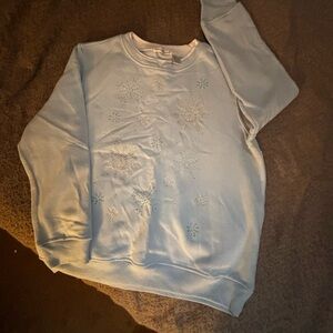 Women's Light Blue Snowflake Sweatshirt